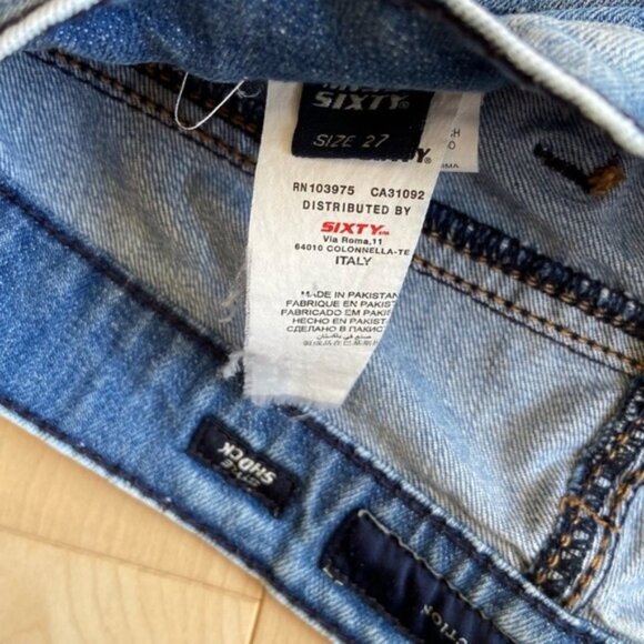 Miss 60’s jeans Style Shock ripped destroyed denim low rise slim straight 27 - Picture 11 of 14